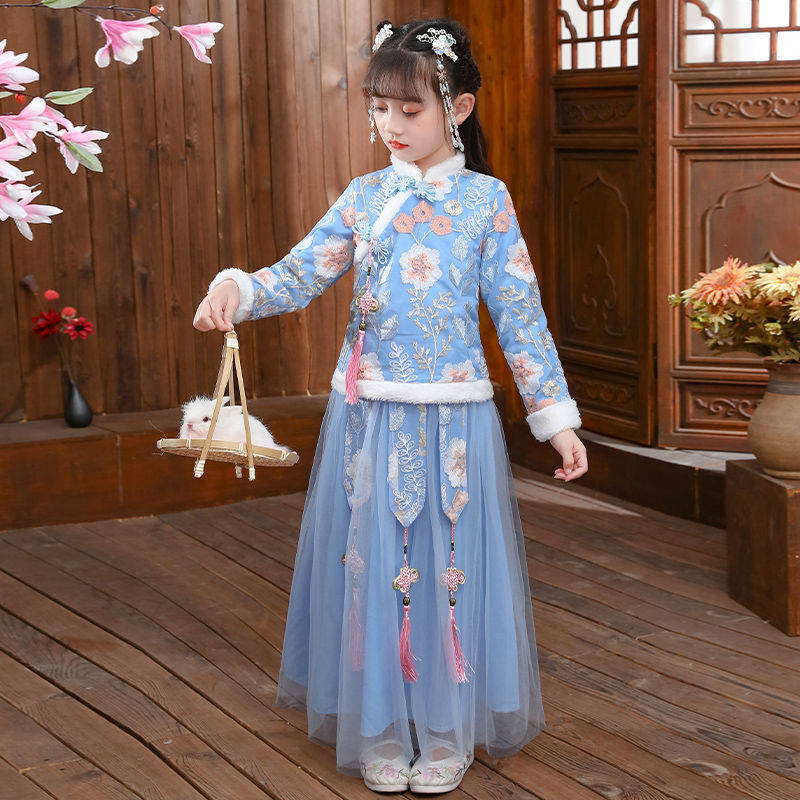 Winter Clothing Baby Girl - 2024 детский осенне-зимний костюм ханьфу для