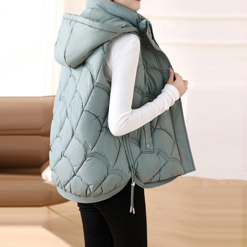 Down Vest Ultralight - Женский хлопковый жилет с капюшоном, однотонный