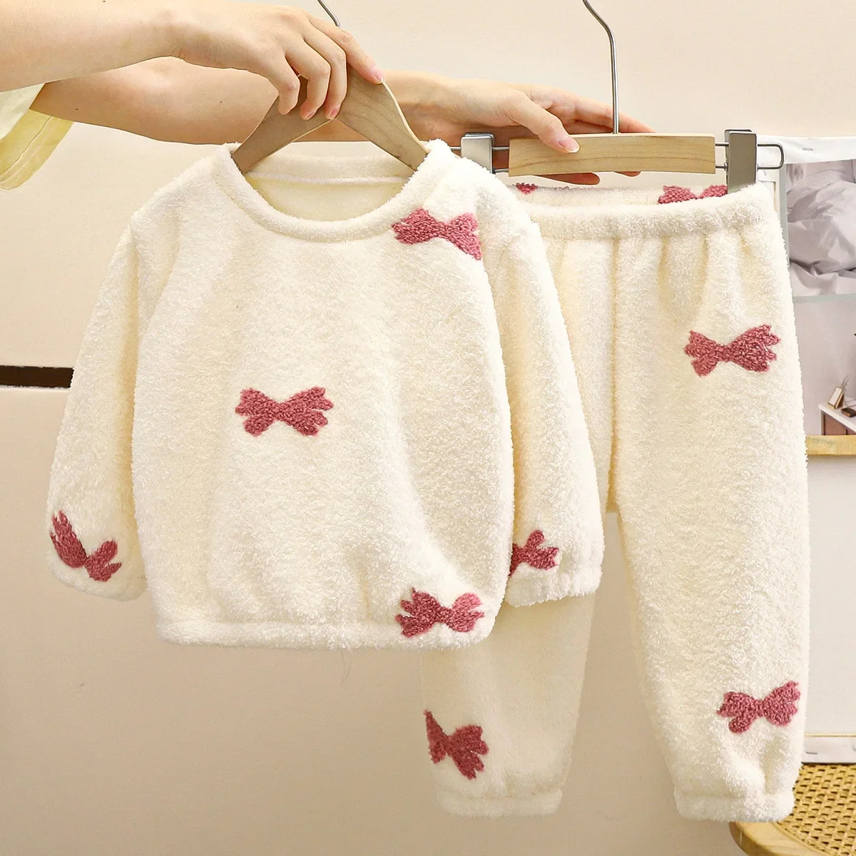 Winter Clothing Baby Girl - Новинка, Детские осенне-зимние утепленные флисовые пижамы,
