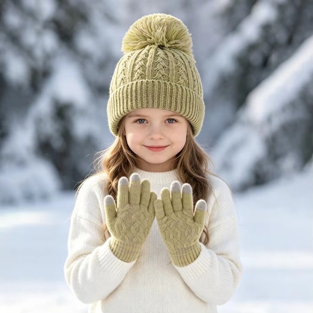 Knit Glove Touch Screen - Комплект из 2 предметов: модные зимние