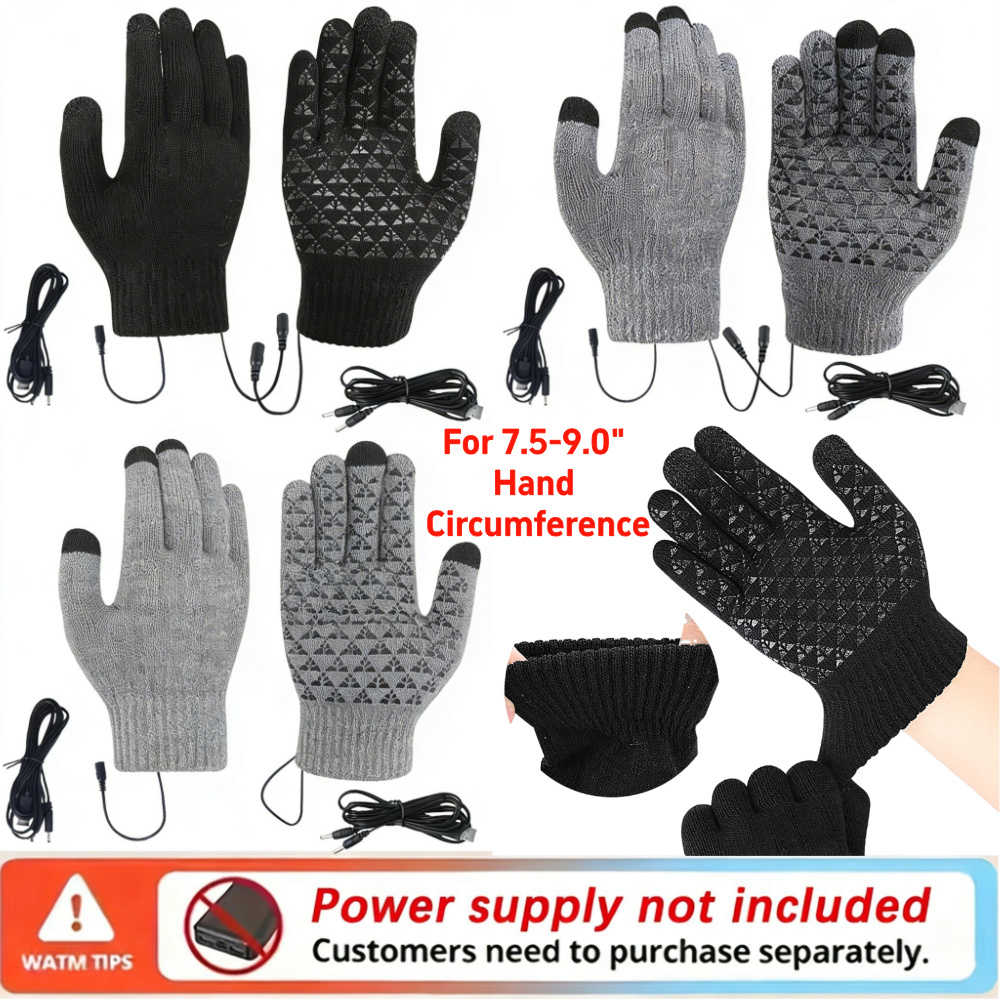 Knit Glove Touch Screen - 5-1 пара вязаных перчаток с USB-подогревом,
